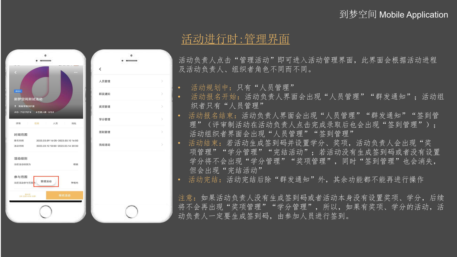 活动管理界面示意图