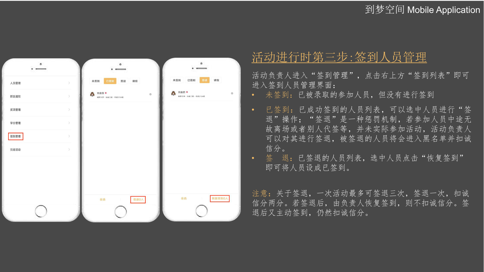 签到人员管理示意图
